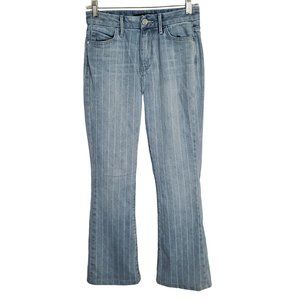 Joe's Jeans Size 25 Striped Blue Denim Pants Bootcut 5 Pocket Mid Rise